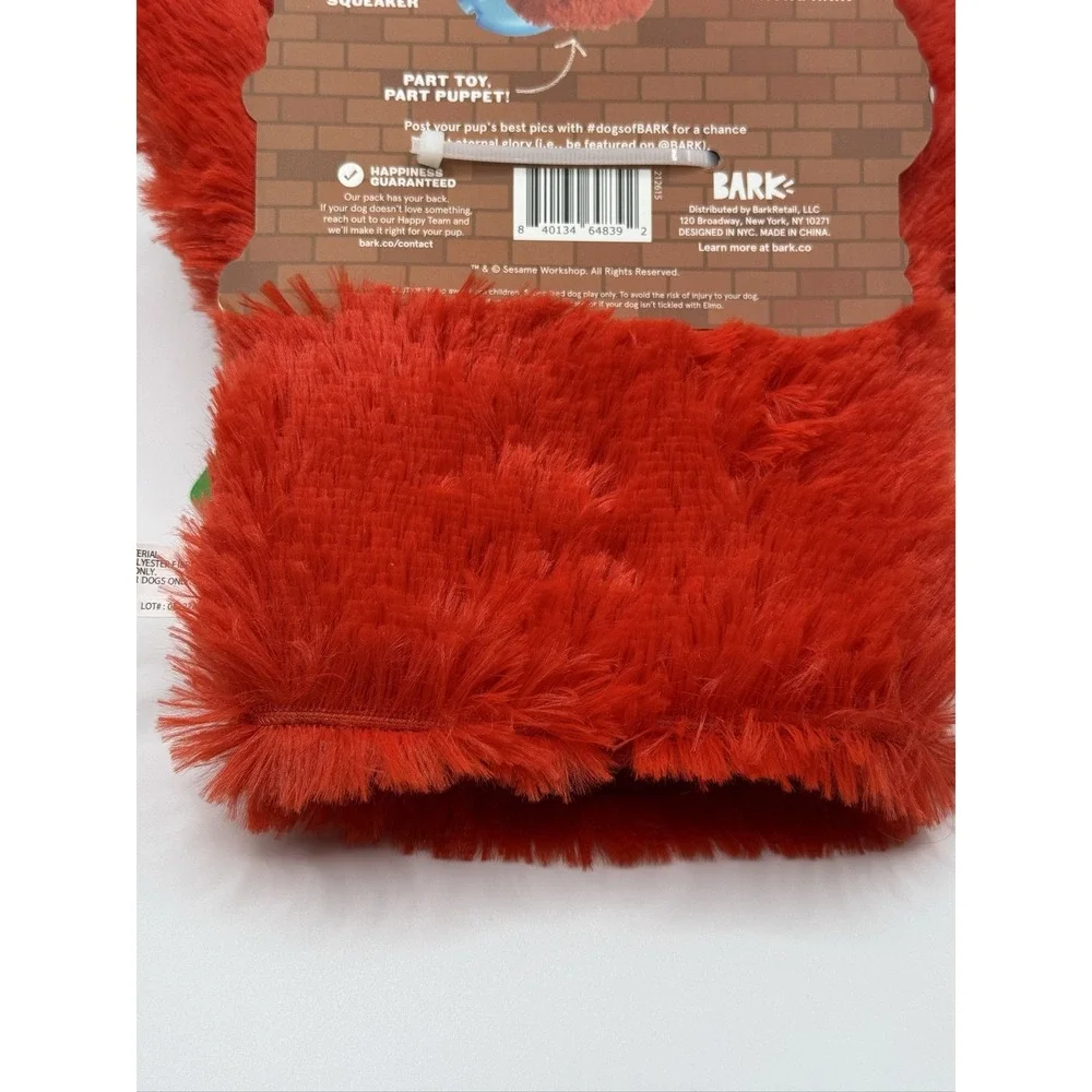 BARK Elmo Dog Toy Squeaker Crinkle Plush Sesame Street All Dog Sizes
